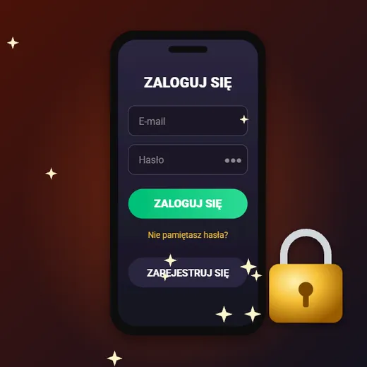 Allright casino logowanie i silne hasło Allright casino logowanie – ekran z polami e-mail i hasło, przypomnieniem hasła i złotą kłódką